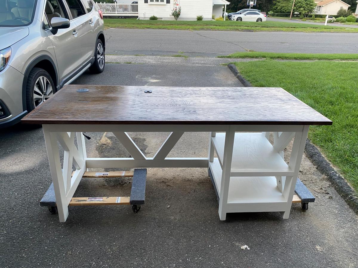 Farmhouse Desk Ana White   Desk Finished 